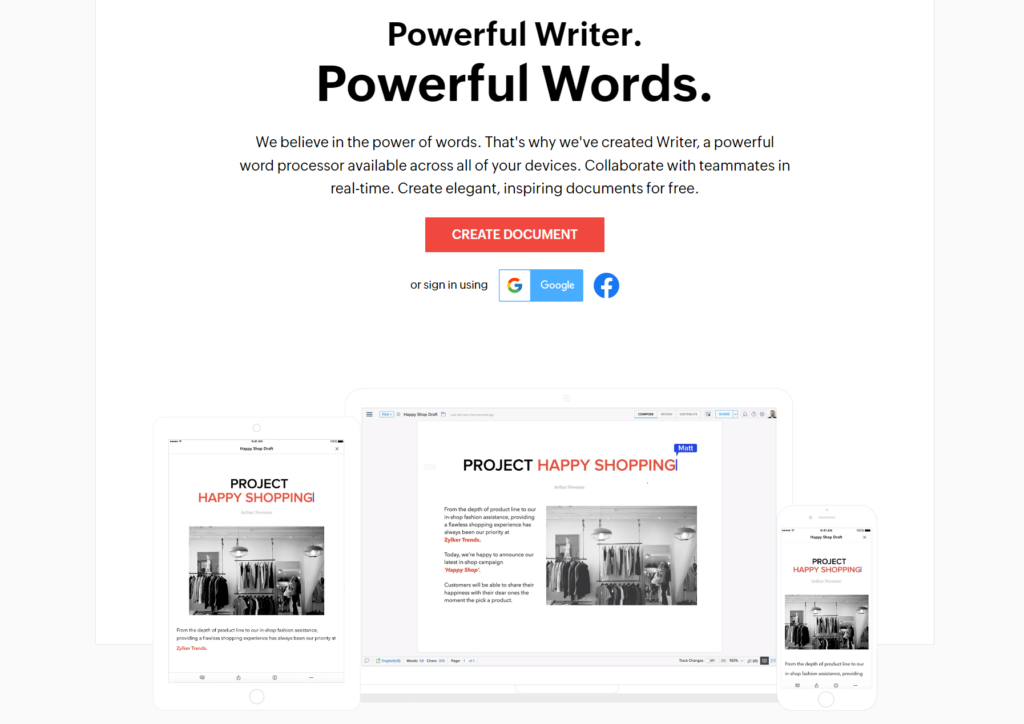 문서 협업 도구 Zoho Writer