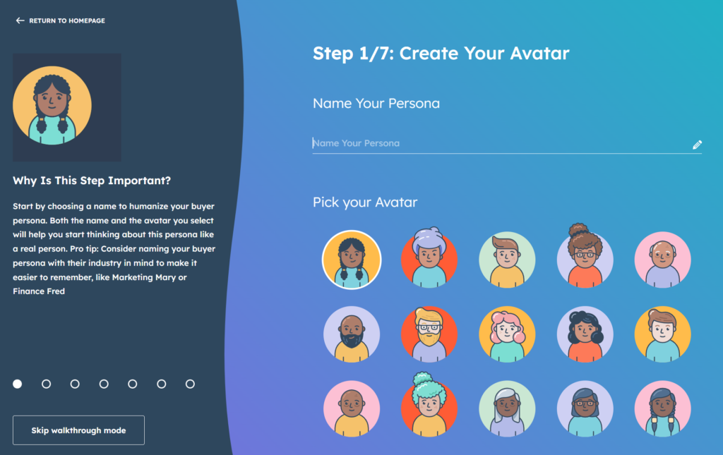 페르소나 생성기 Best 5, Hubspot - Make My Persona