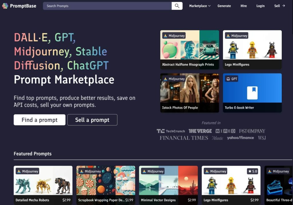 프롬프트 마켓 사이트 Best 5 PromptBase
