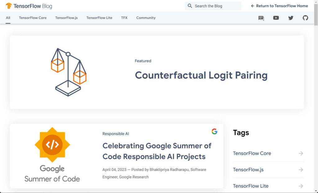 해외 AI 정보 블로그 웹사이트 TensorFlow 블로그