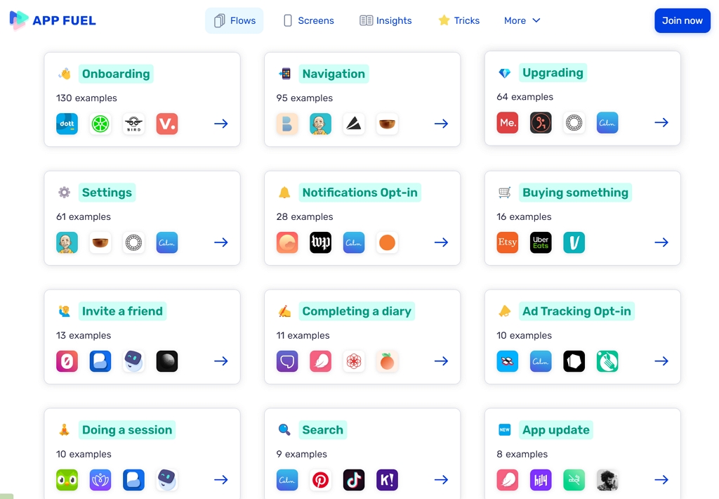 UX 디자인 사례 사이트 App Fuel