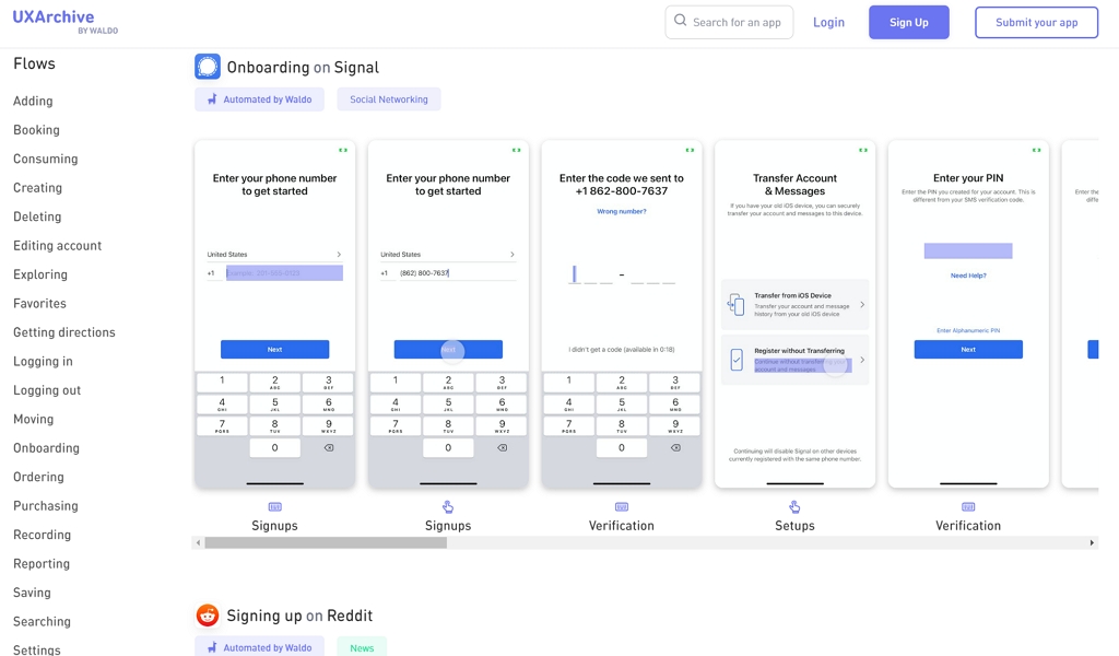 UX 디자인 사례 사이트 UX Archive