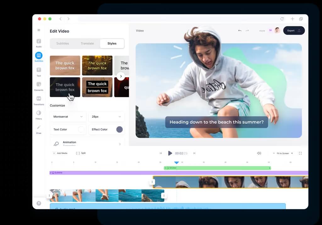 동영상에 음악 추가하는 사이트 : Veed.io