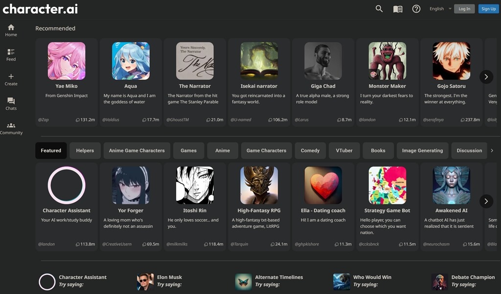 최고의 AI 여자친구 앱 Best10 : Character.AI