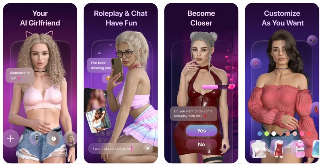최고의 AI 여자친구 앱 Best10 : iGirl