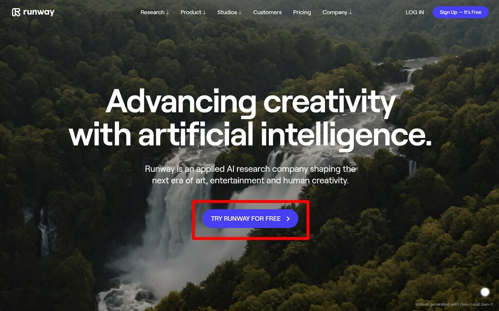 Runway 웹사이트 접속 및 가입