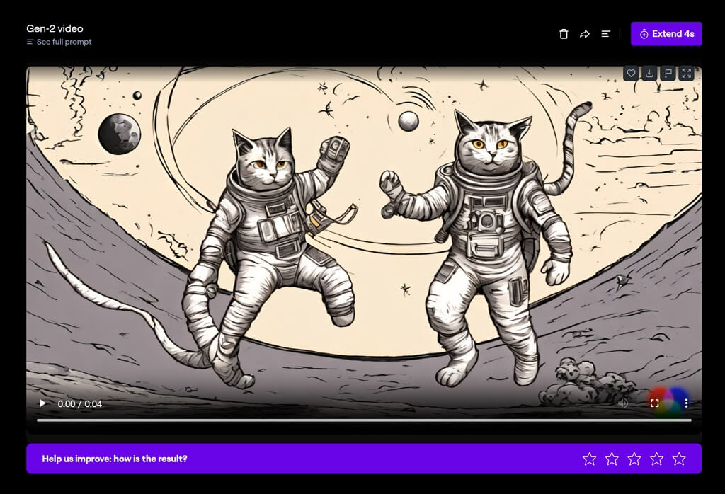 Runway AI 활용하여 동영상 만들기: 동영상 공유