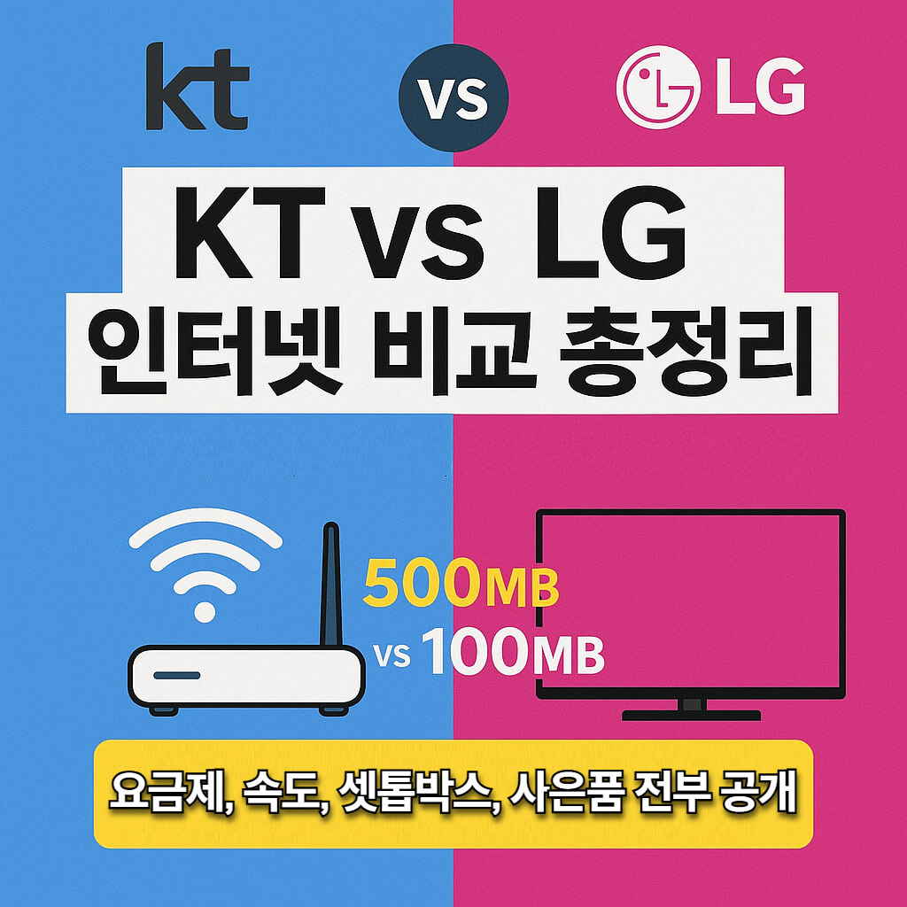 KT LG 인터넷 가입 비교 요금제 총정리