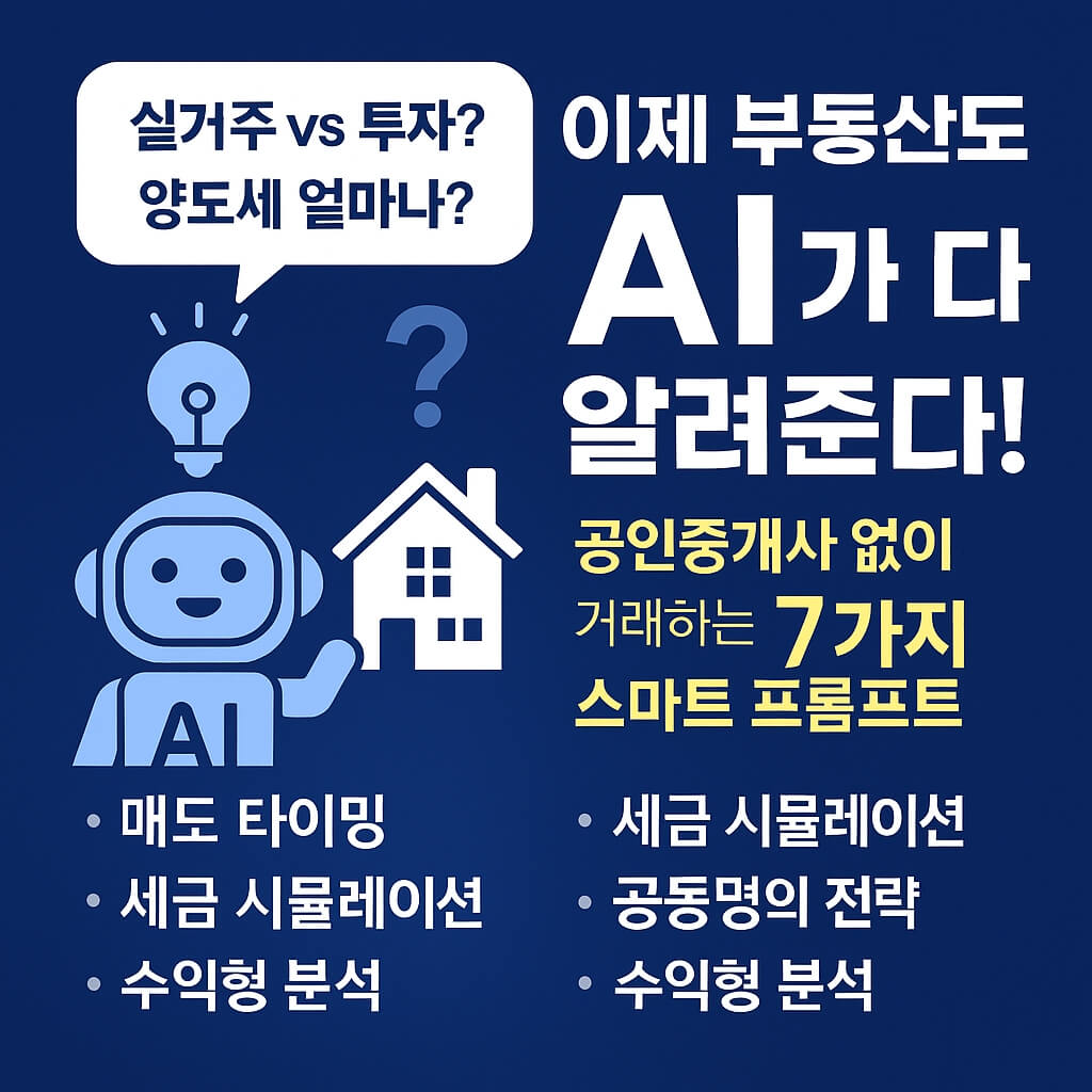 공인중개사 없이 부동산 투자하는 AI 프롬프트 7가지