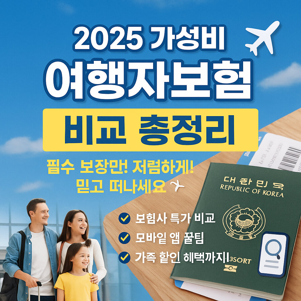 2025년 가성비 여행자보험 비교 추천 리스트 총정리