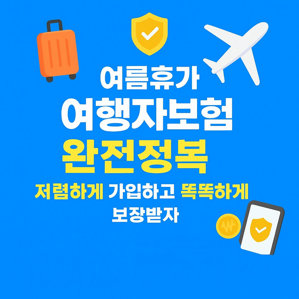 여름휴가 여행자보험 추천 상품 총정리 및 가입팁