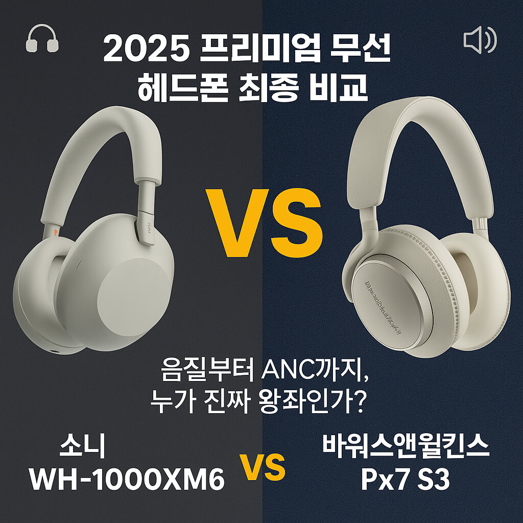 소니 WH-1000XM6 vs 바워스앤윌킨스 Px7 S3: 최고 프리미엄 무선 헤드폰 대결
