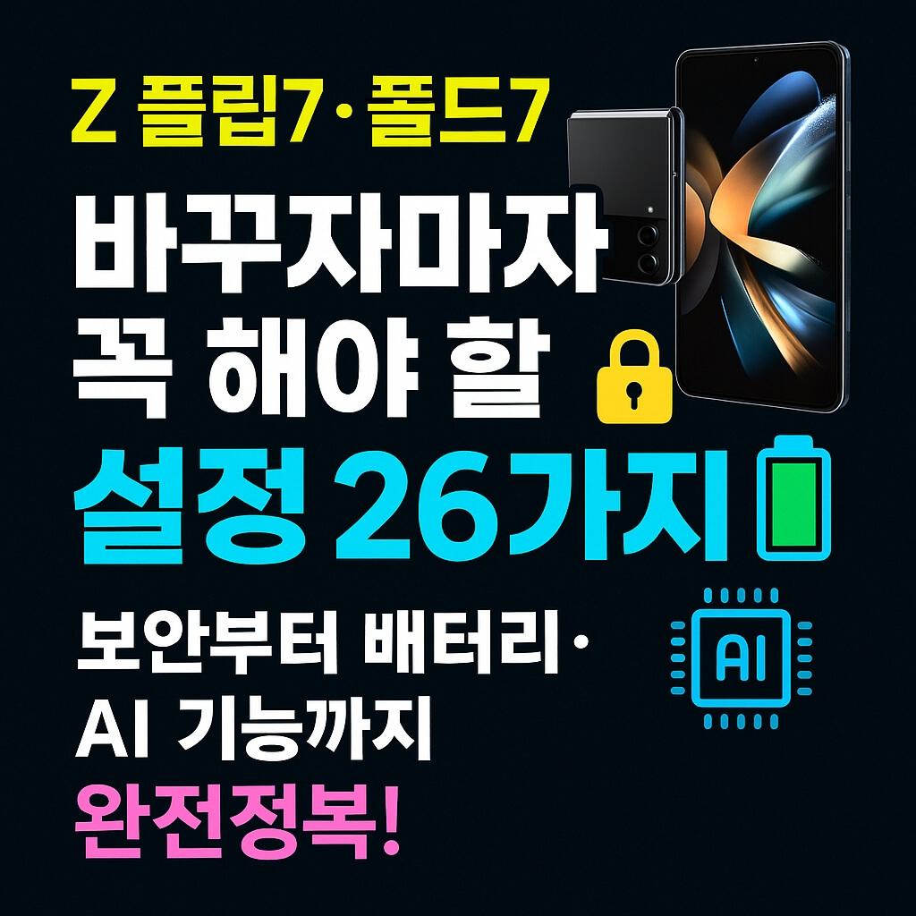 갤럭시 Z 폴드7 & 플립7 완벽 초기 설정 가이드