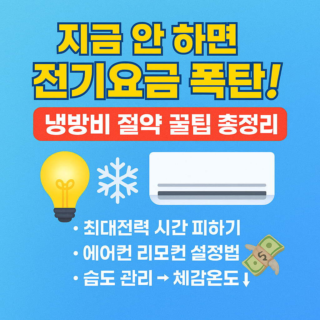 여름 냉방비 폭탄 막는 초간단 절약 꿀팁 총정리