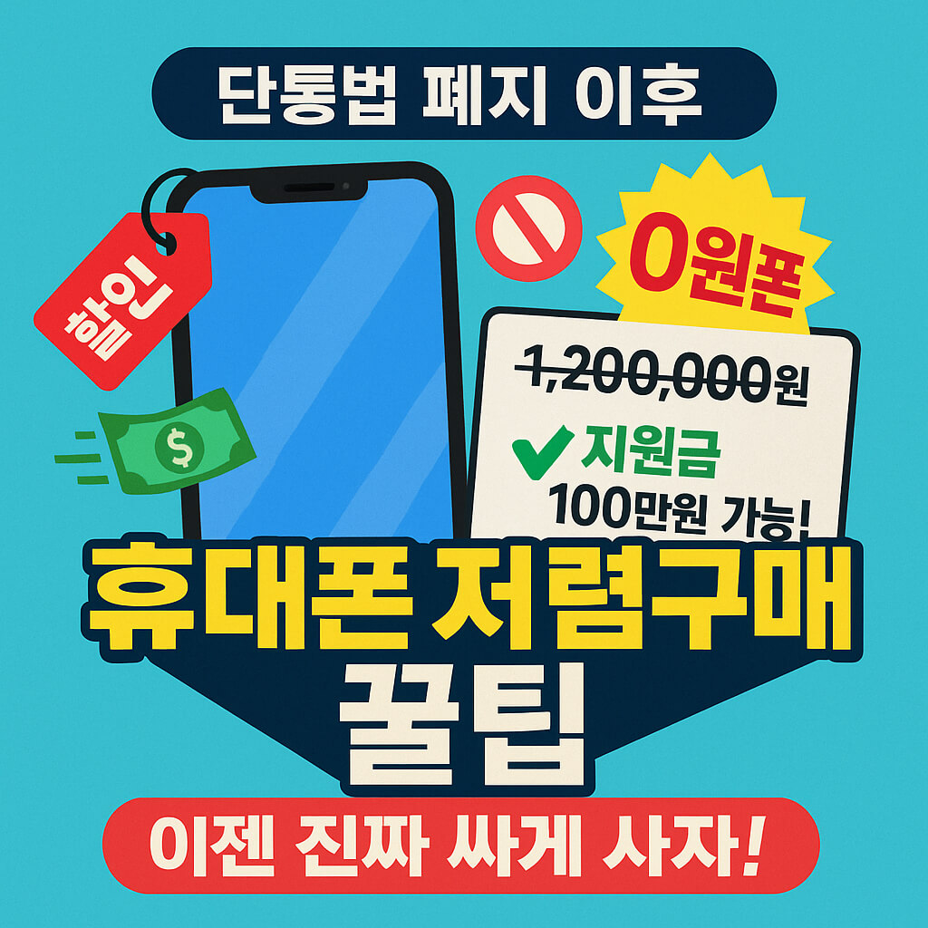 단통법 폐지 이후 휴대폰 저렴구매 꿀팁 대공개