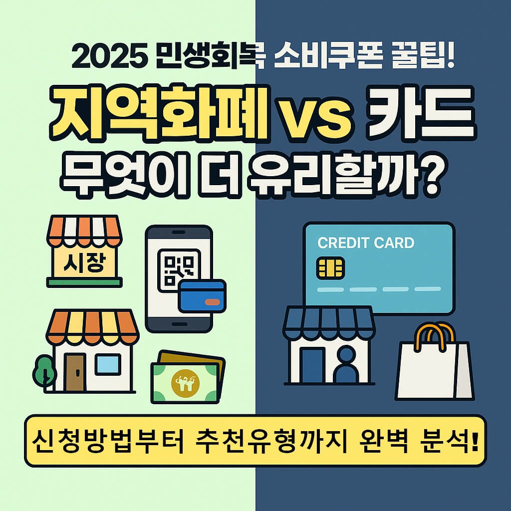 민생회복 소비쿠폰 신청 꿀팁: 지역화폐 vs 카드 무엇이 더 유리할까?