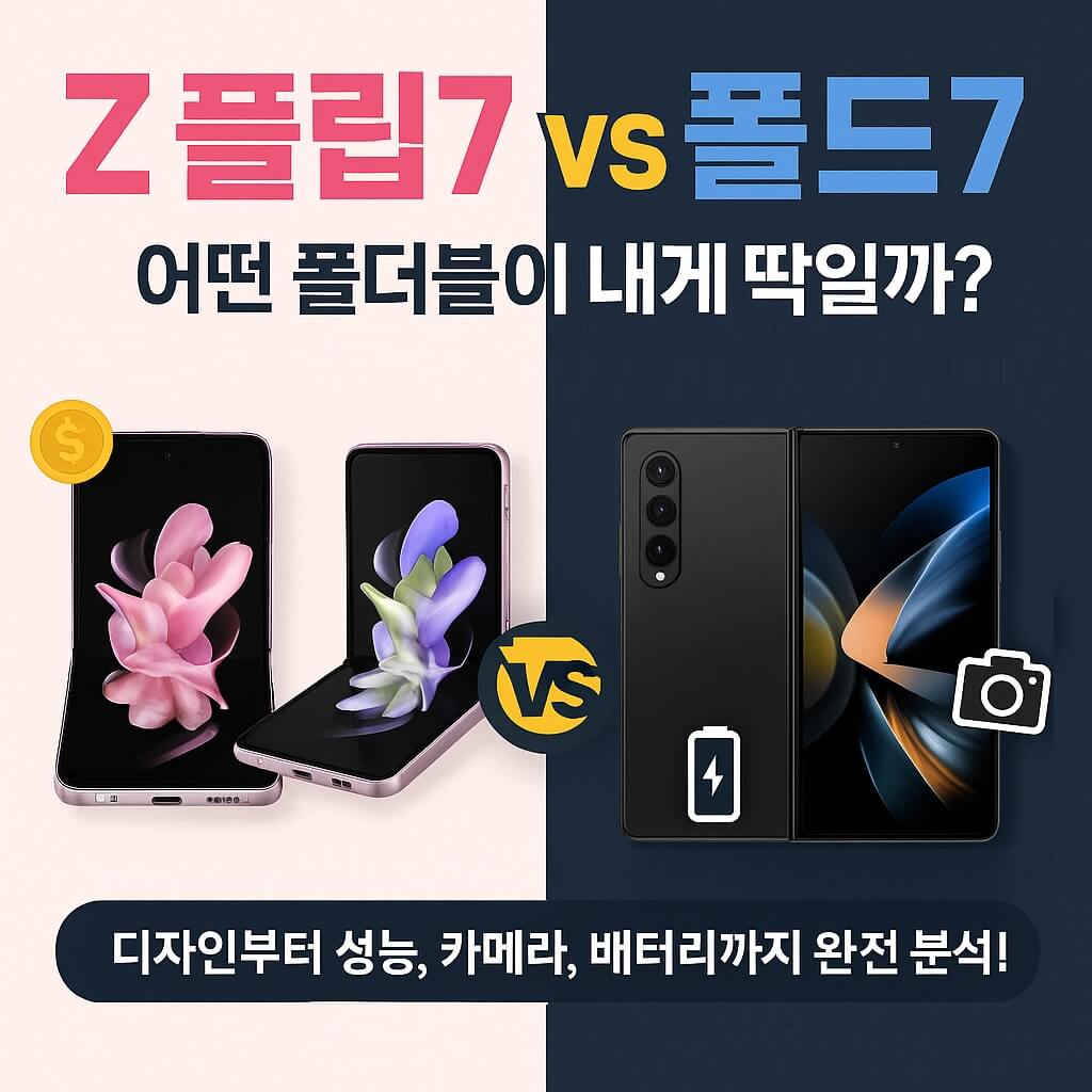 갤럭시 Z 플립7 vs 폴드7: 완벽 비교 가이드