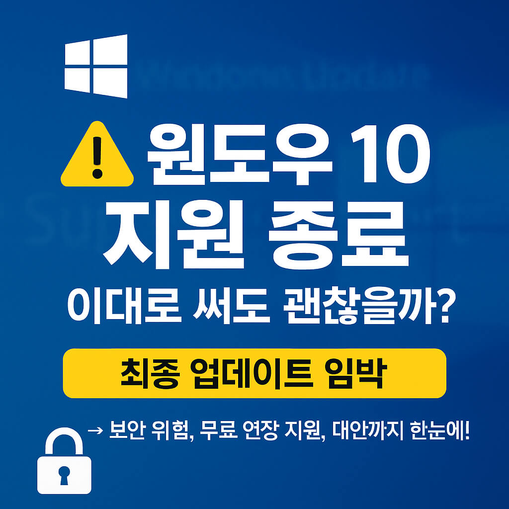 윈도우 10 지원 종료 이대로 써도 괜찮을까? 궁금증 총정리