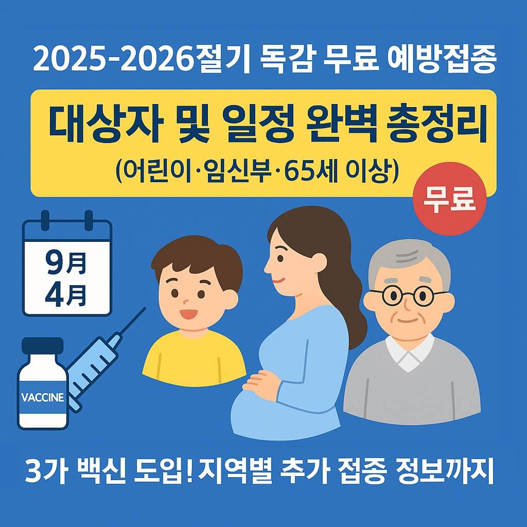 2025-2026절기 독감 무료 예방접종 대상자 일정 총정리