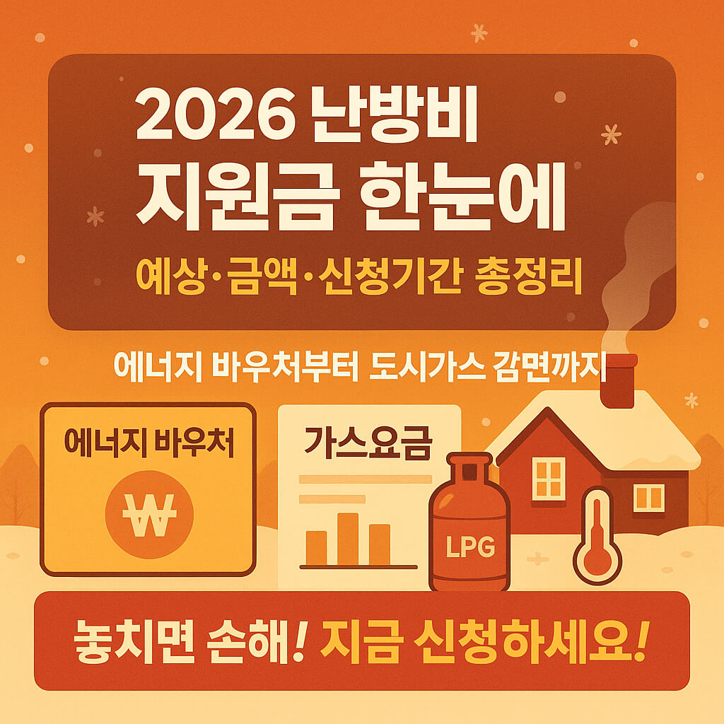 2026 난방비 지원금 한눈에! 대상·금액·신청기간 총정리