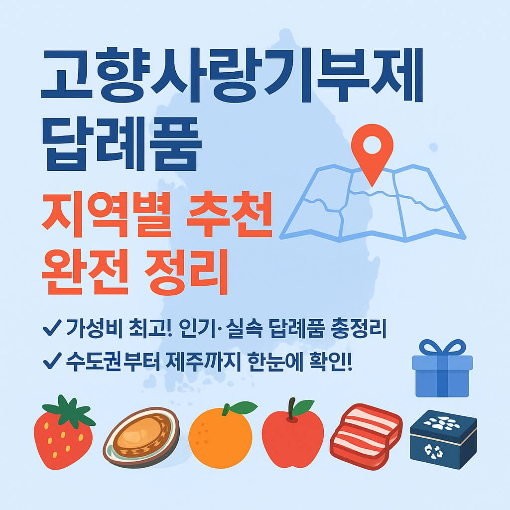 고향사랑기부제 답례품 지역별 추천 완전 정리