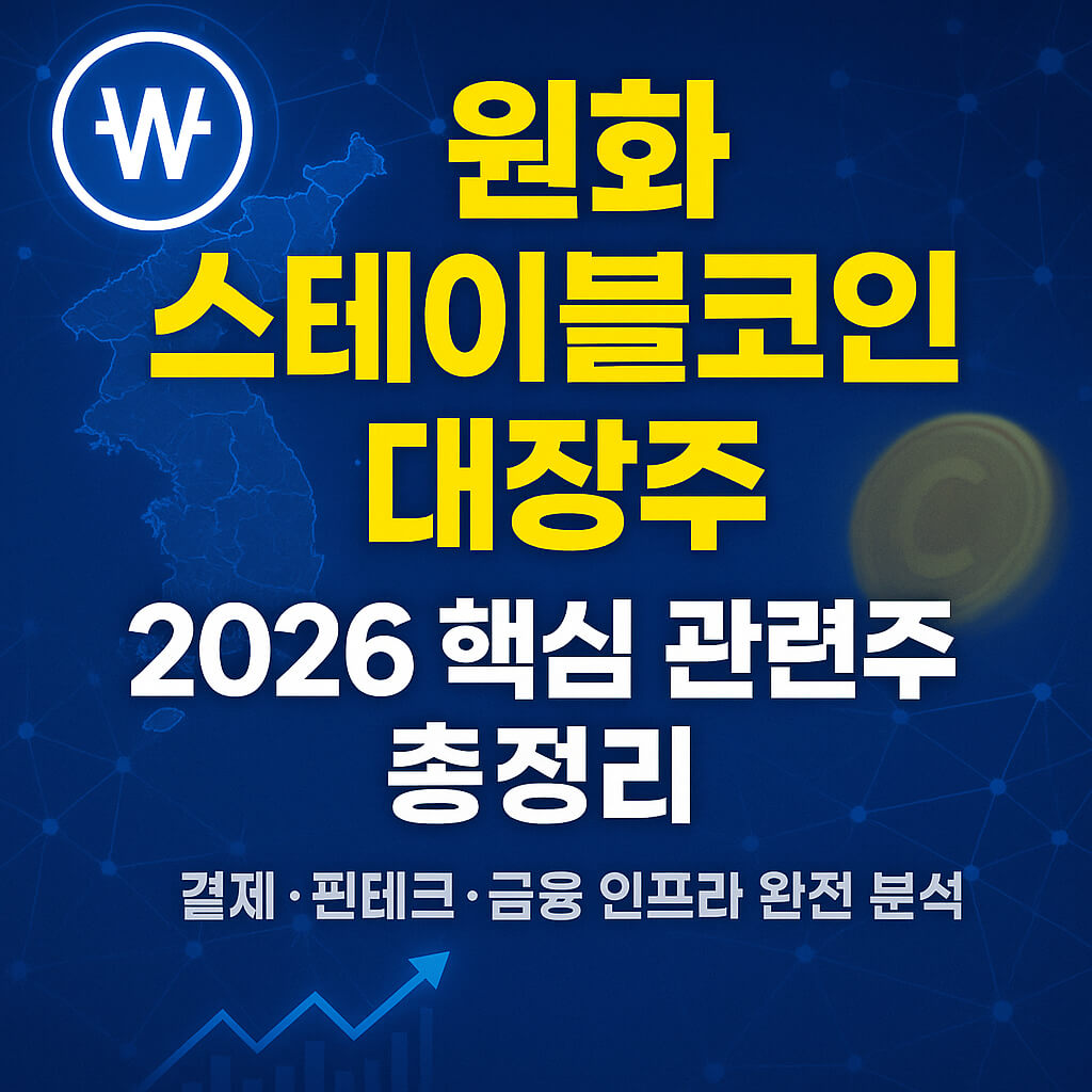 원화 스테이블코인 대장주: 2026 핵심 관련주 총정리