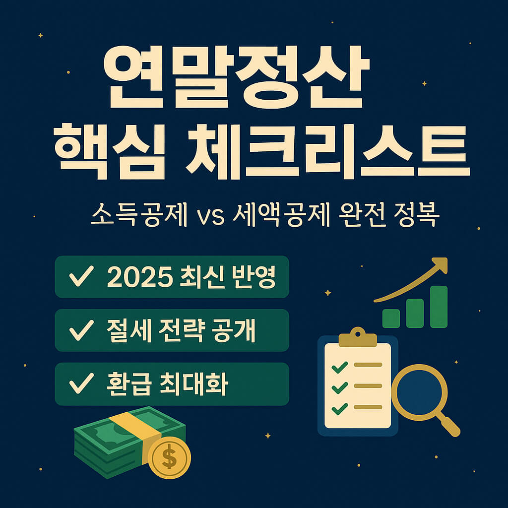 연말정산 핵심 체크리스트: 소득공제 vs 세액공제 완전 정복