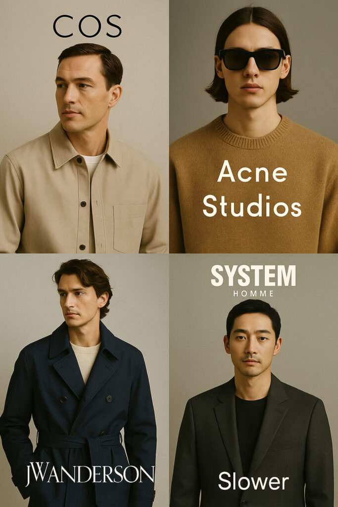 전문가들이 추천하는 영포티 브랜드: COS, 아크네 스튜디오, JW 앤더슨, 시스템옴므, 슬로우어 등