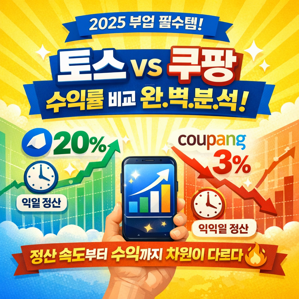 토스 쇼핑 파트너스 vs 쿠팡 파트너스: 2025 수익률 차이 완벽 분석