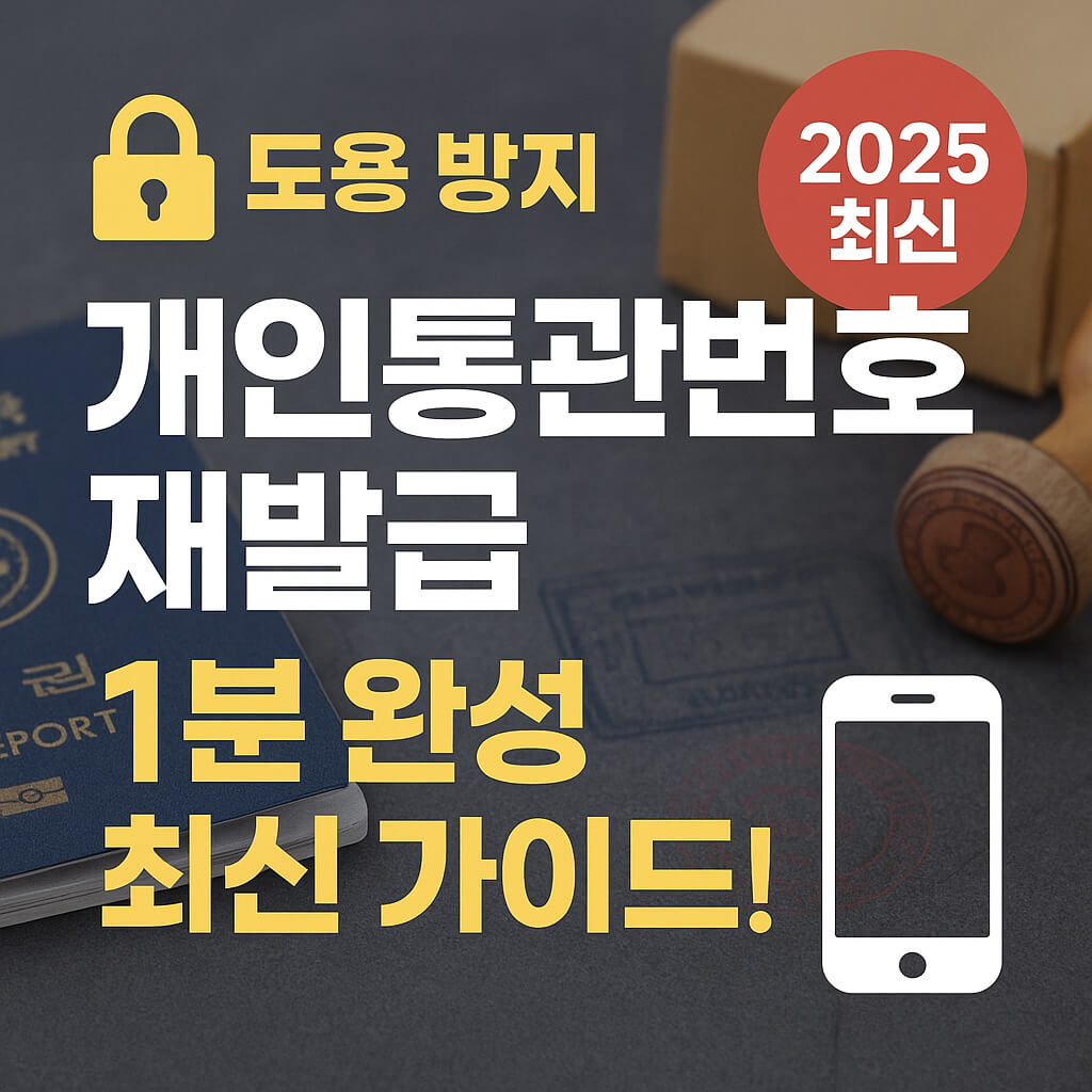 개인통관번호 재발급 1분 완성 최신 절차 완벽 가이드