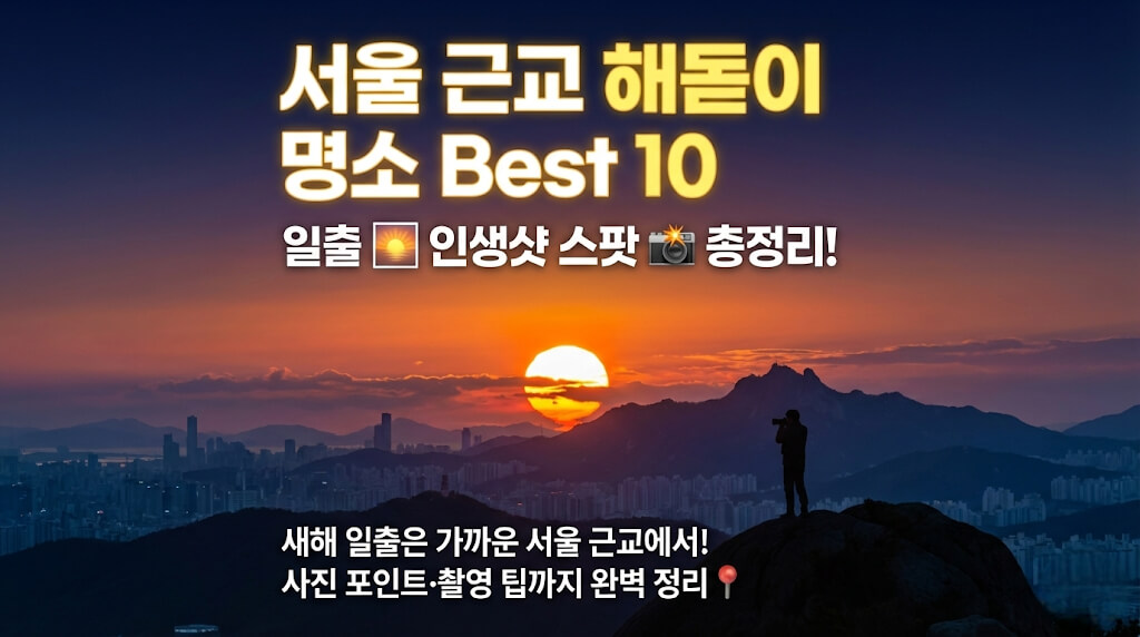 서울 근교 해돋이 명소 Best 10: 일출 인생샷 스팟 추천