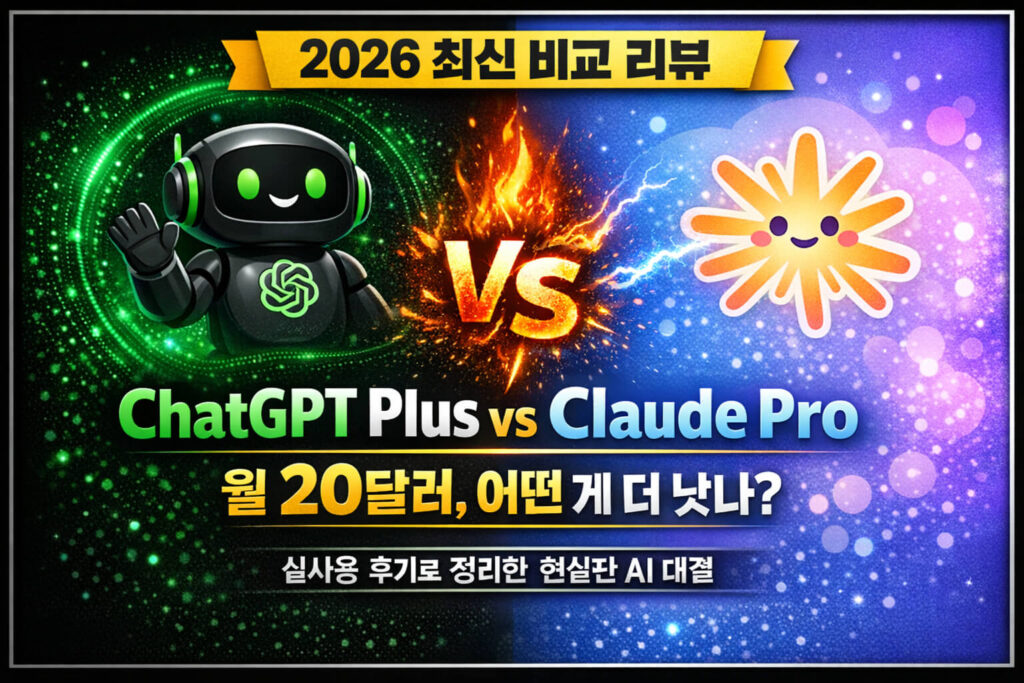 ChatGPT Plus vs Claude Pro | 월 20달러 어떤 게 더 낫나? 2026 현실 후기