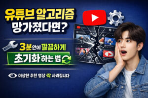 유튜브 알고리즘 초기화 방법｜추천 영상이 꼬였을 때 3분 복구법