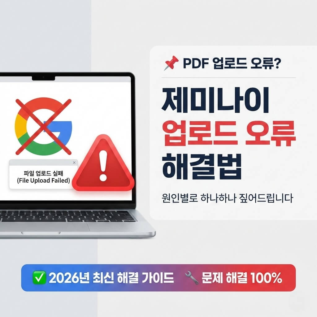 제미나이 파일 업로드 안될 때 원인별 해결법 (2026 최신 가이드)