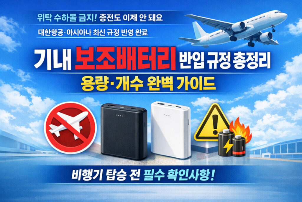 기내 보조배터리 반입 규정 총정리｜용량·개수 완벽 가이드