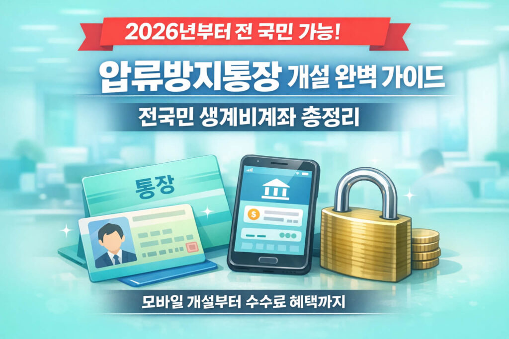 압류방지통장 개설 완벽 가이드: 전국민 생계비계좌 총정리