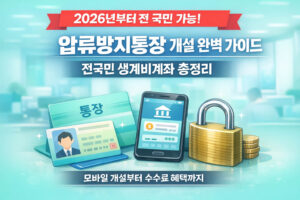 압류방지통장 개설 완벽 가이드: 전국민 생계비계좌 총정리