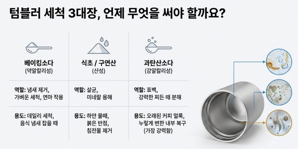 텀블러 세척 필수 가이드｜오염별로 세척제가 다릅니다