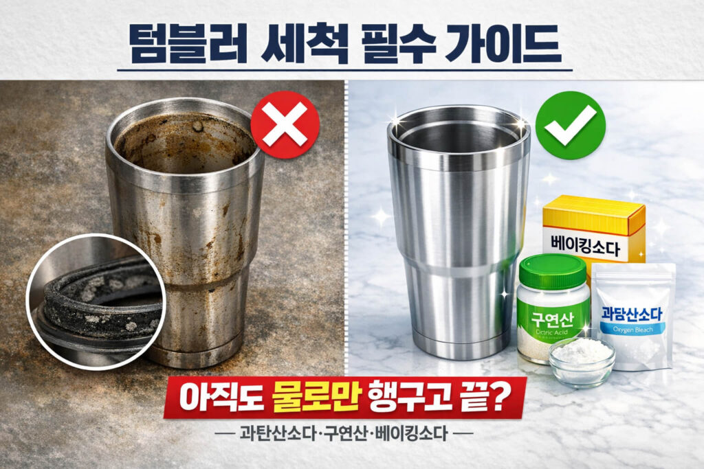 텀블러 세척 필수 가이드｜아직도 물로만 헹구고 끝내세요?