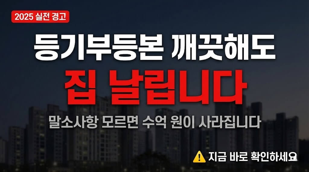 등기부등본 깨끗해도 집 날립니다 – 실전 부동산 사기 경고
