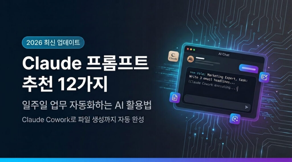 Claude 프롬프트 추천 12가지 | 일주일 업무 자동화하는 AI 활용법