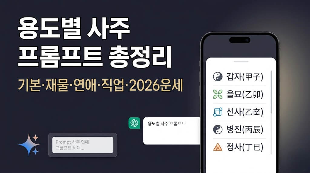 제미나이 사주 프롬프트 7가지 | 용도별 복붙 가능 (기본·재물·연애·직업운)