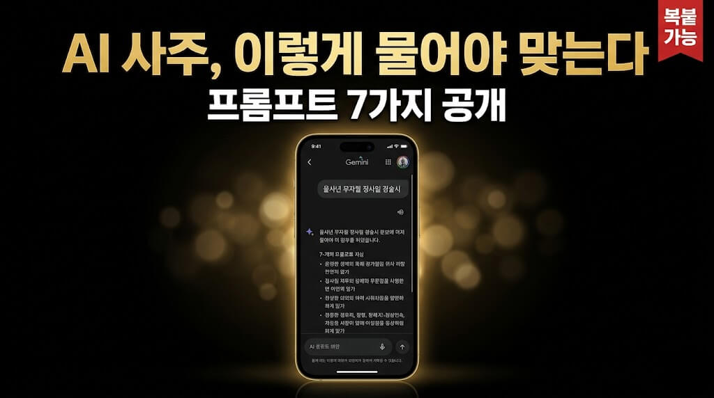 제미나이 사주 프롬프트 7가지 복붙 모음