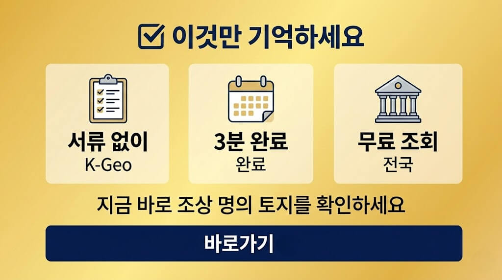 조상 땅 찾기 온라인 신청 방법 : K-Geo 플랫폼 4단계 완전 정복