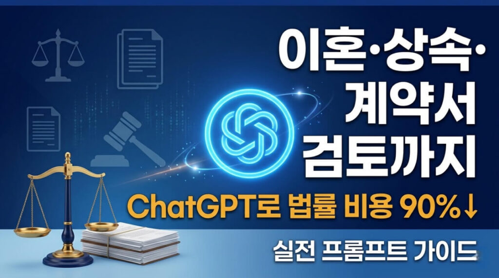 이혼·상속·계약서 검토까지: ChatGPT로 법률비용 90% 절감하는 실전 프롬프트 전략
