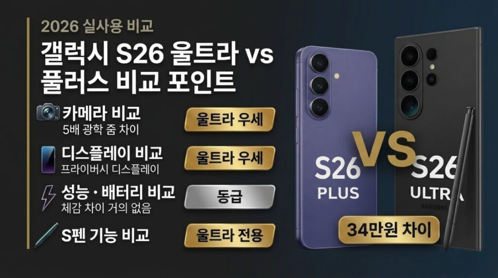 갤럭시 S26 울트라 vs 플러스, 결국 뭐 사는 게 맞을까요?