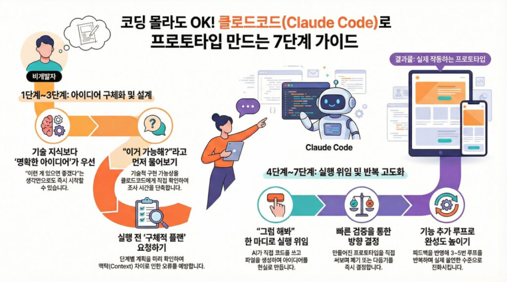 코딩 없이 프로토타입 만드는 7단계 클로드코드 사용법