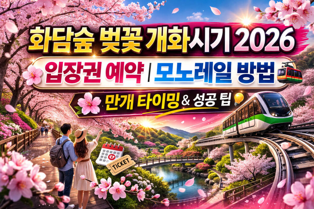 화담숲 벚꽃 개화시기 2026 입장권 예약 모노레일 방법