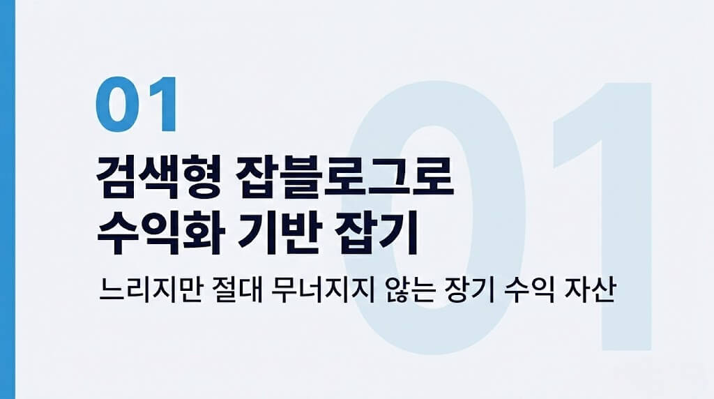 1단계: 검색형 잡블로그로 네이버 블로그 수익화 기반 잡기