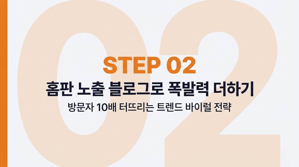 2단계: 홈판 노출 블로그로 네이버 블로그 수익화 폭발력 더하기